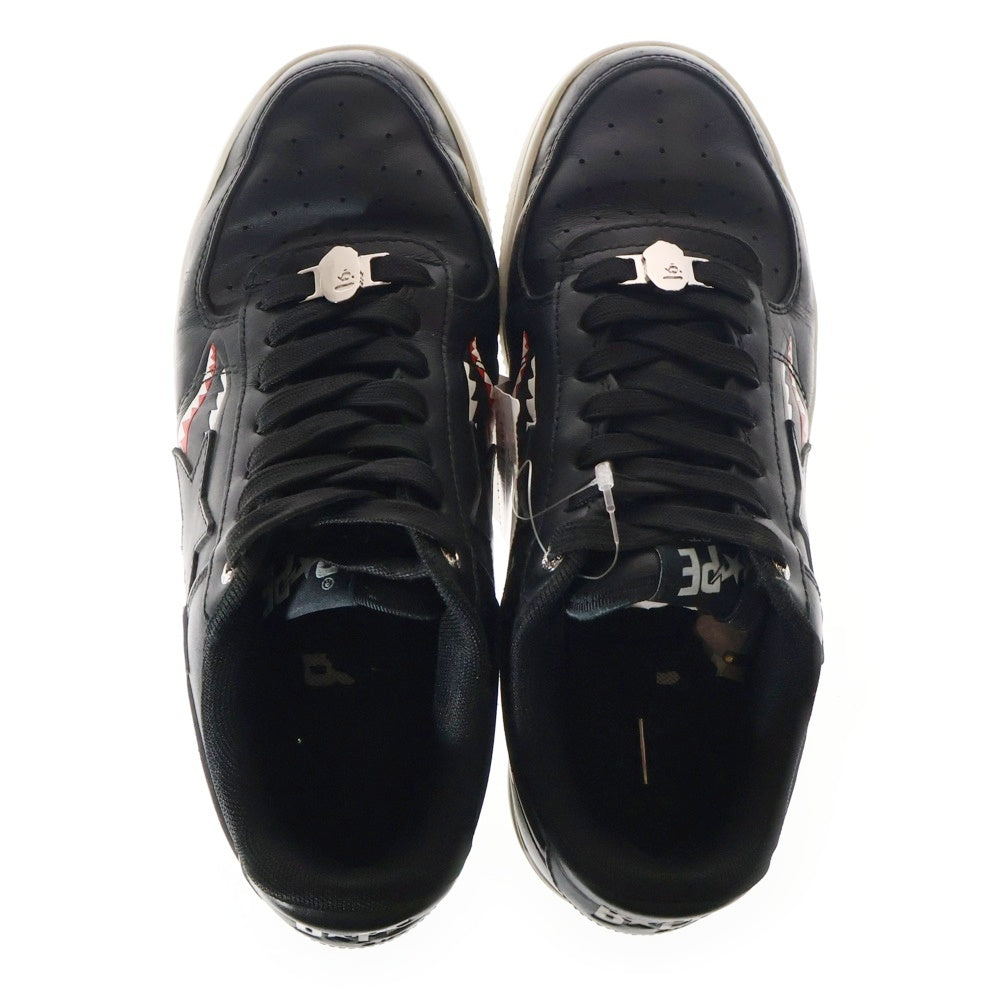 BAPE BY A BATHING APE(ベイプ ア ベイシング エイプ) BAPE STA SHARK スター シャーク レザーローカットスニーカー ブラック
