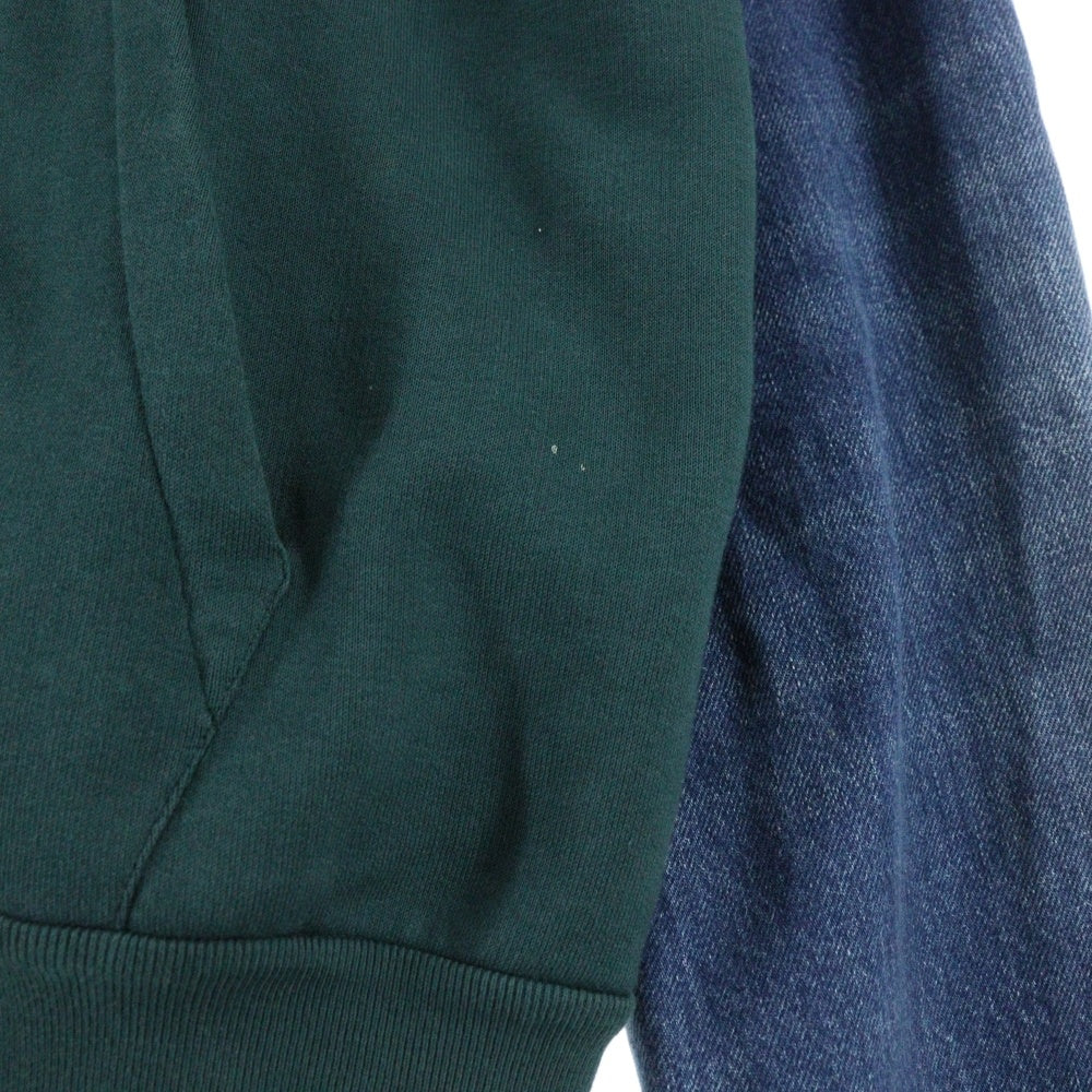 LOUIS VUITTON(ルイヴィトン) 22AW ハイブリッドデニム切り替えジップアップフーディーパーカー グリーン RM222 IHN HNY83W