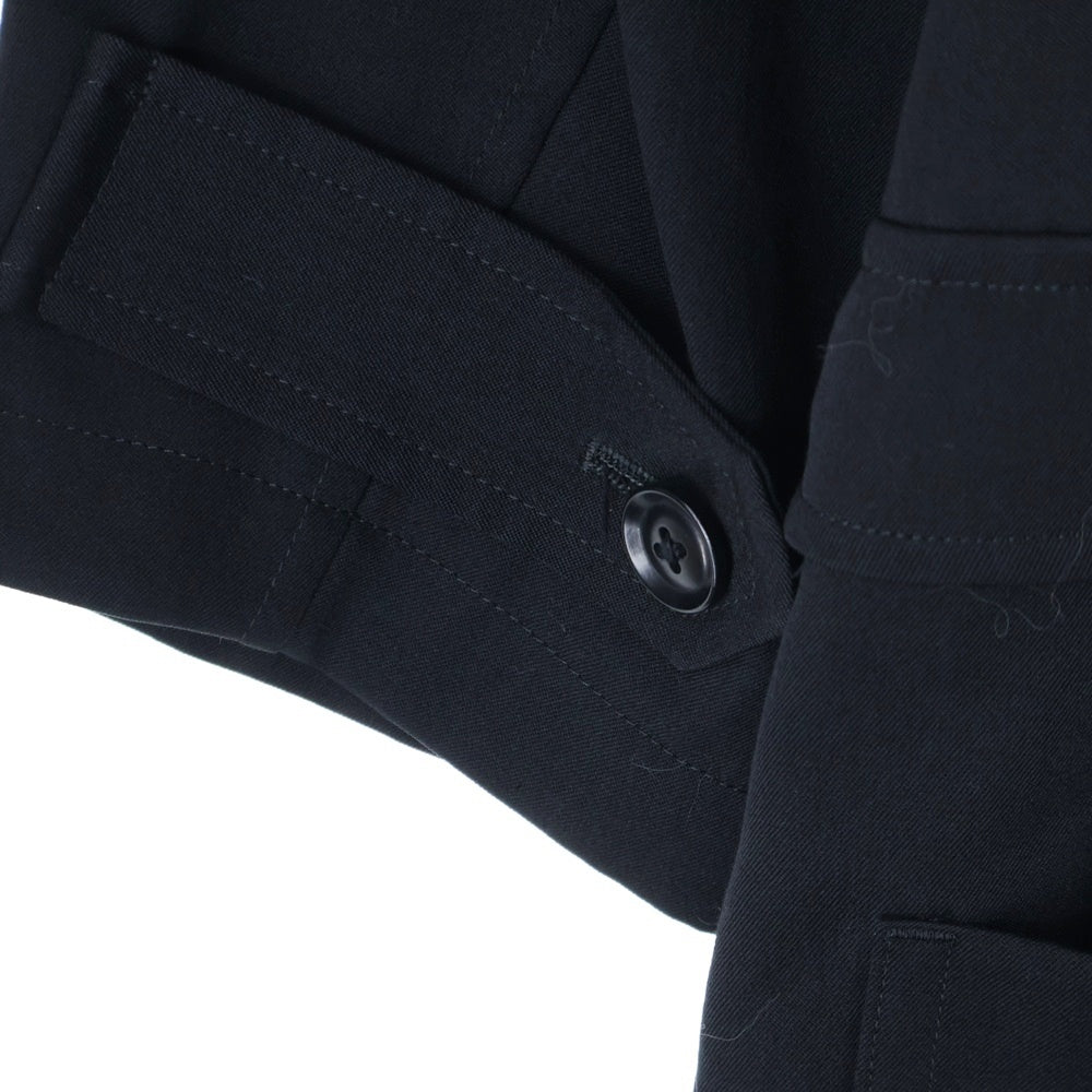 Yohji Yamamoto(ヨウジヤマモト) 17AW ウールギャバジン ドレスコート ステンカラーロングコート ブラック HK-D22-100