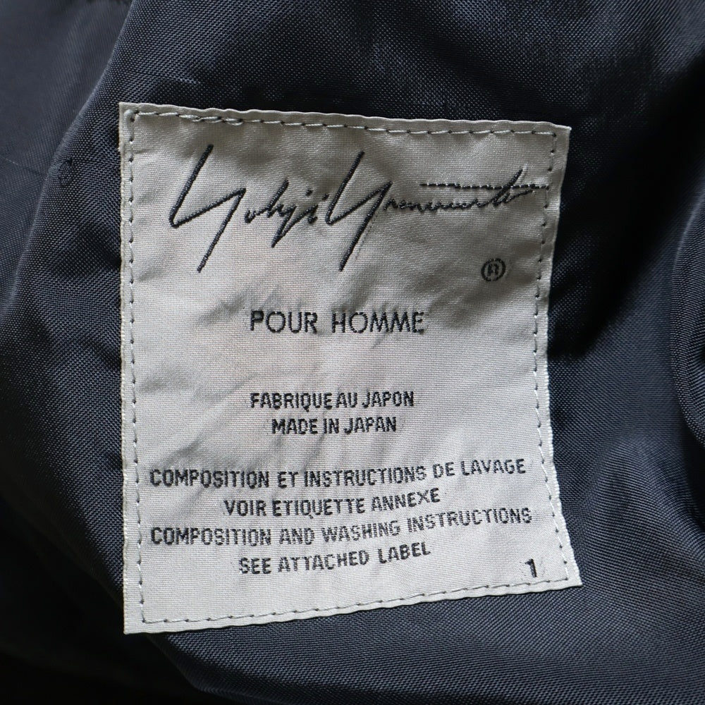 Yohji Yamamoto(ヨウジヤマモト) 17AW ウールギャバジン ドレスコート ステンカラーロングコート ブラック HK-D22-100