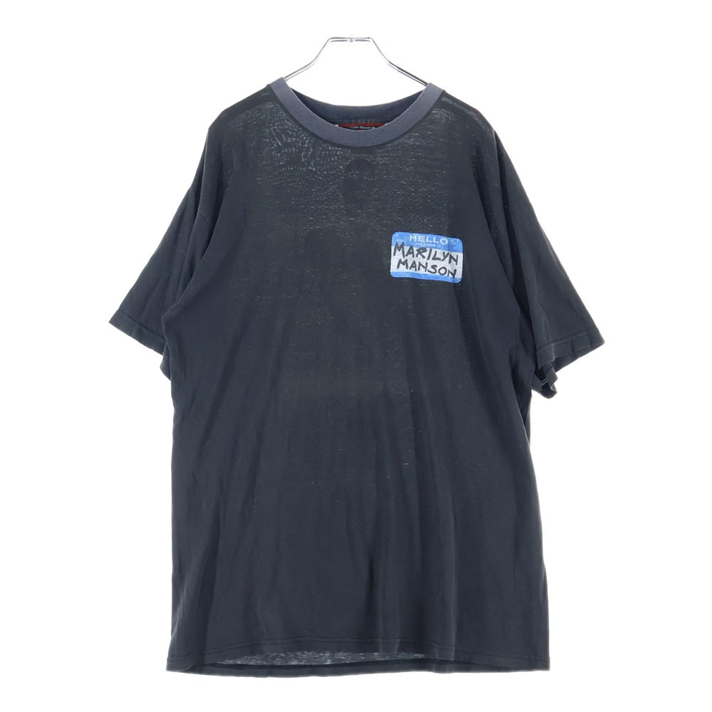 VINTAGE(ヴィンテージ) 90s MARILYN MANSON HELLO MY NAME IS MARILYN MANSON TEE マリリンマンソン ハロー 両面プリント半袖Tシャツ カットソー ブラック