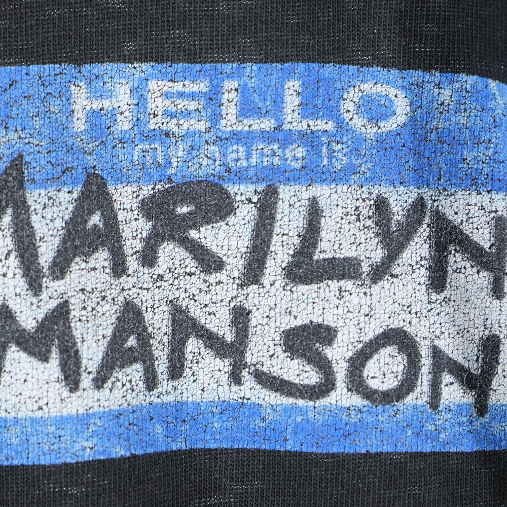 VINTAGE(ヴィンテージ) 90s MARILYN MANSON HELLO MY NAME IS MARILYN MANSON TEE マリリンマンソン ハロー 両面プリント半袖Tシャツ カットソー ブラック