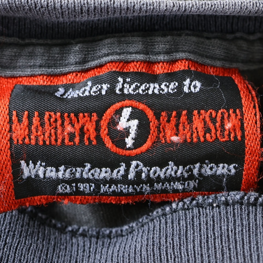 VINTAGE(ヴィンテージ) 90s MARILYN MANSON HELLO MY NAME IS MARILYN MANSON TEE マリリンマンソン ハロー 両面プリント半袖Tシャツ カットソー ブラック