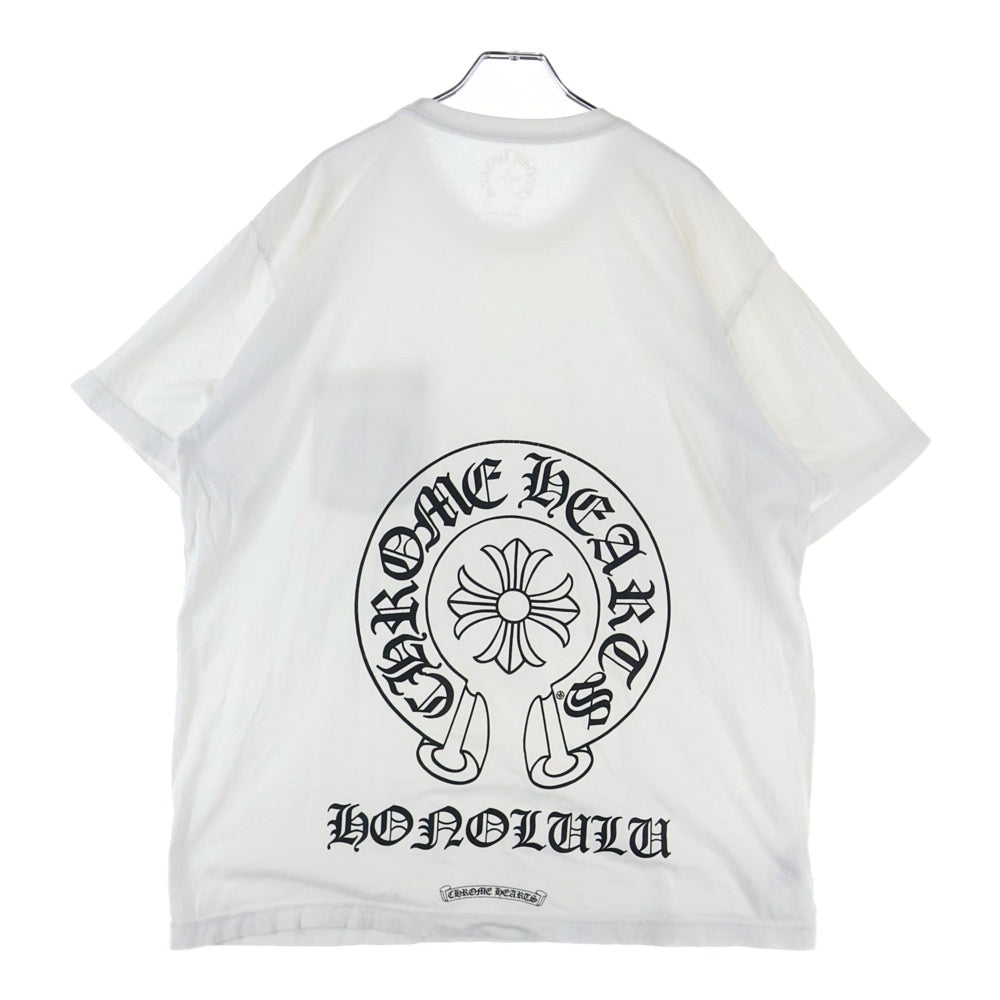 CHROME HEARTS(クロムハーツ) Honolulu Back Horseshoe Tee ホノルルバックホースシュー クルーネック半袖Tシャツカットソー ホワイト