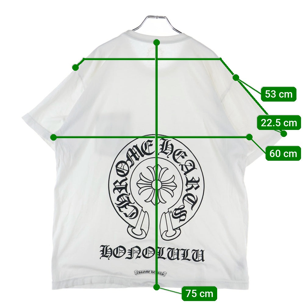 CHROME HEARTS(クロムハーツ) Honolulu Back Horseshoe Tee ホノルルバックホースシュー クルーネック半袖Tシャツカットソー ホワイト