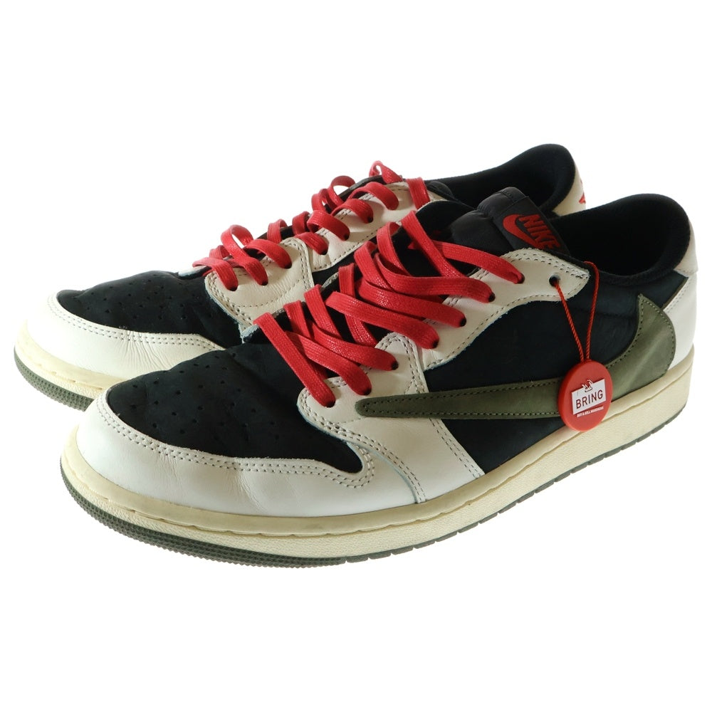 NIKE(ナイキ) ×TRAVIS SCOTT WMNS AIR JORDAN 1 LOW OG Medium Olive DZ4137-106 トラヴィススコット ウィメンズ エアジョーダン1 ローカットスニーカー US12/29.0cm