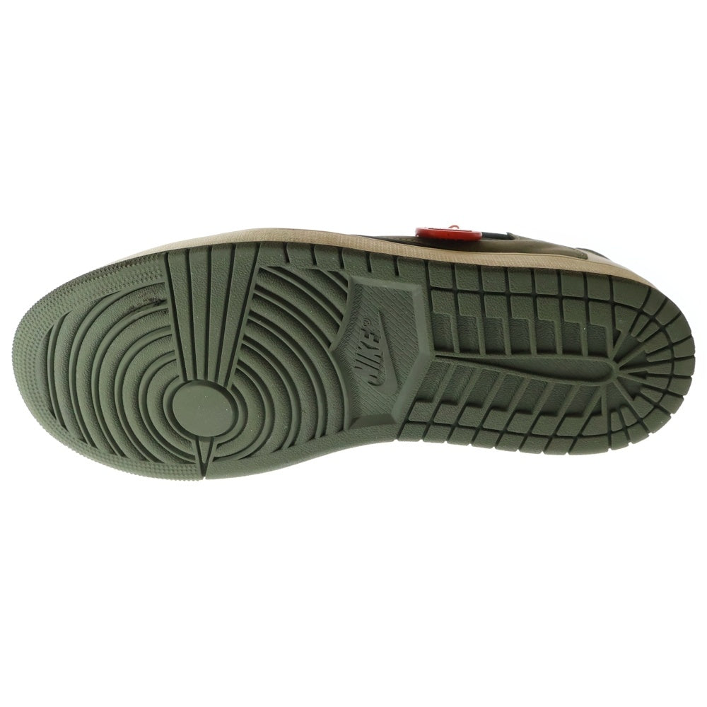 NIKE(ナイキ) ×TRAVIS SCOTT WMNS AIR JORDAN 1 LOW OG Medium Olive DZ4137-106 トラヴィススコット ウィメンズ エアジョーダン1 ローカットスニーカー US12/29.0cm
