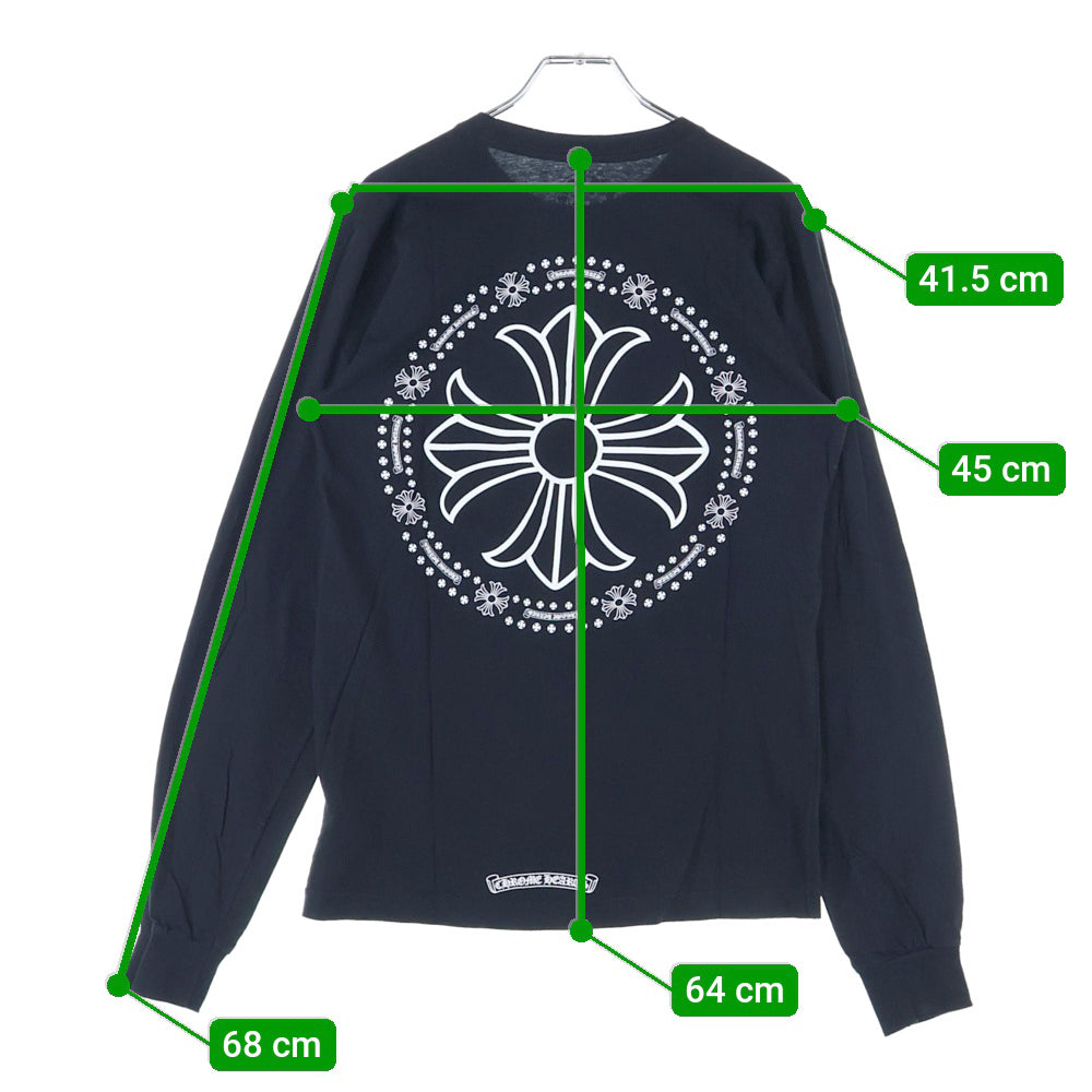 CHROME HEARTS(クロムハーツ) CH PLS L/S CHプラス 両面プリント ロングスリーブ 長袖Tシャツ ブラック