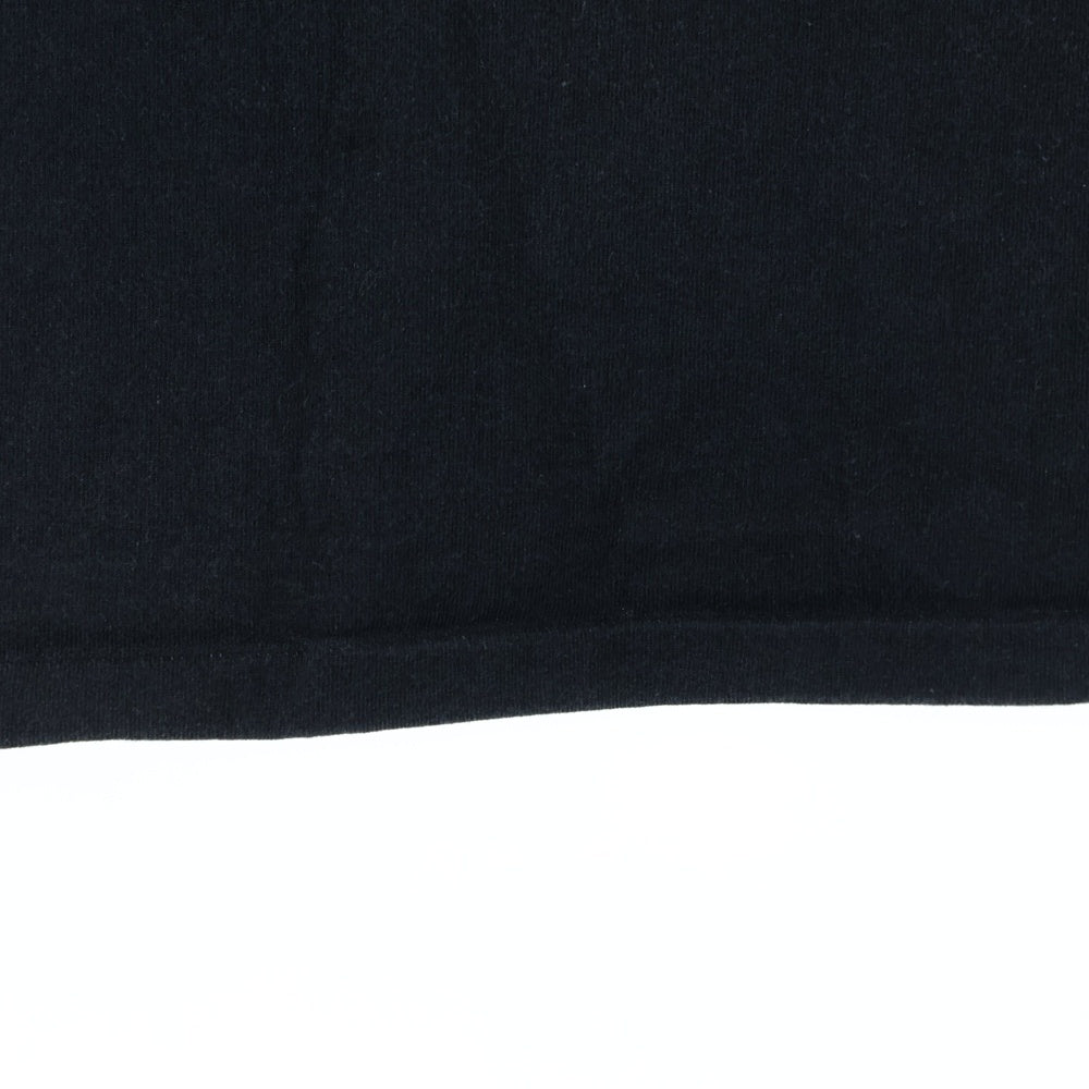 READY MADE(レディメイド) 23SS SMILE & LOGO SHORT SLEEVE T-SHIRT スマイル ロゴエンブロイダリー 半袖カットソー Tシャツ ブラック RE-CO-BK-00-00-244