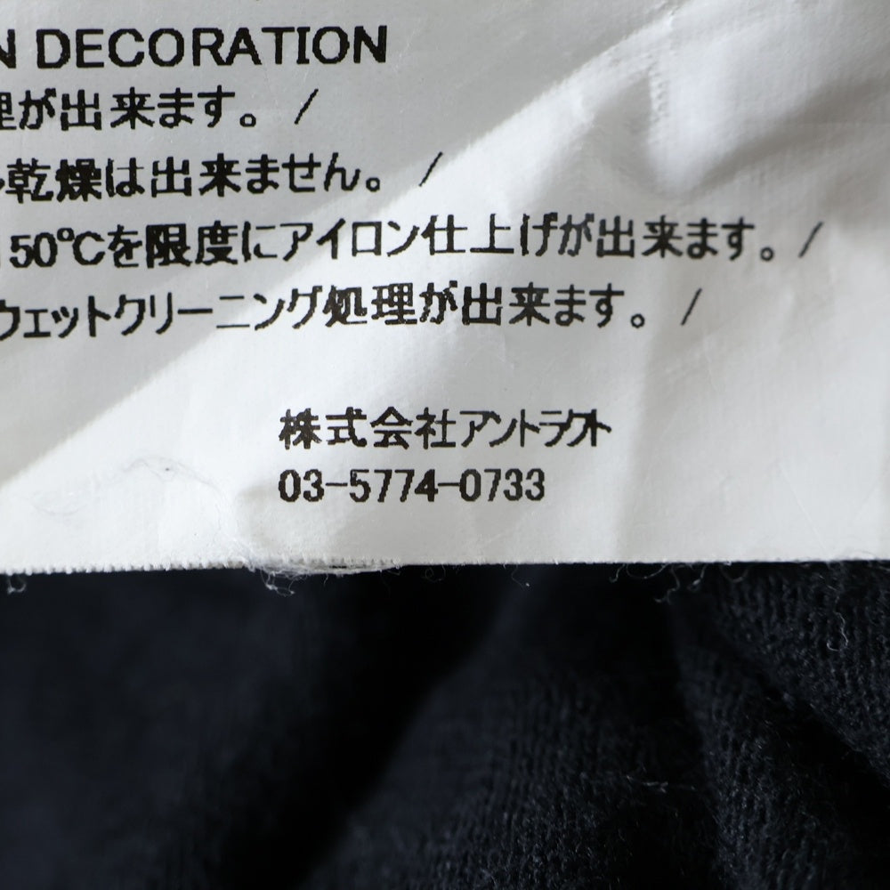 READY MADE(レディメイド) 23SS SMILE & LOGO SHORT SLEEVE T-SHIRT スマイル ロゴエンブロイダリー 半袖カットソー Tシャツ ブラック RE-CO-BK-00-00-244