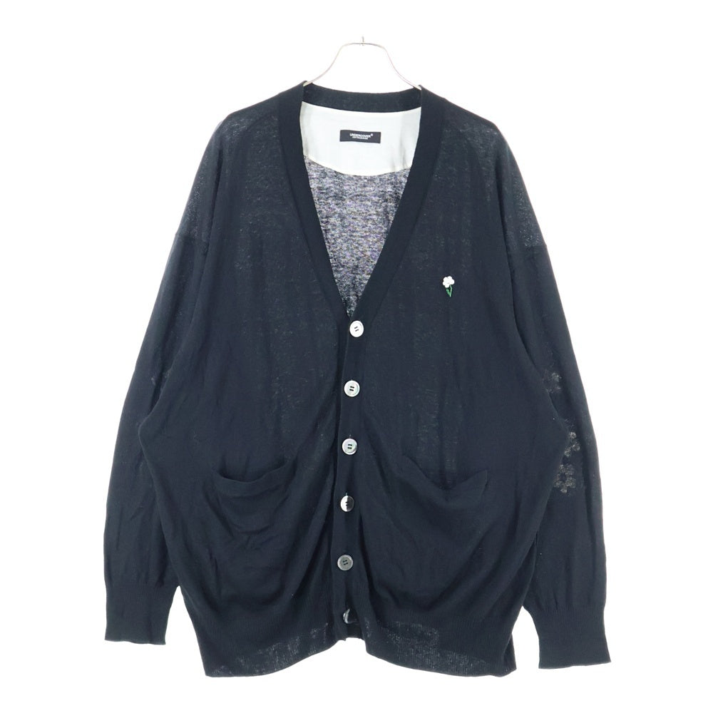 UNDERCOVER(アンダーカバー) 25SS カーディガン ブラック 袖パッチ カシミヤ コットン UC1E4905