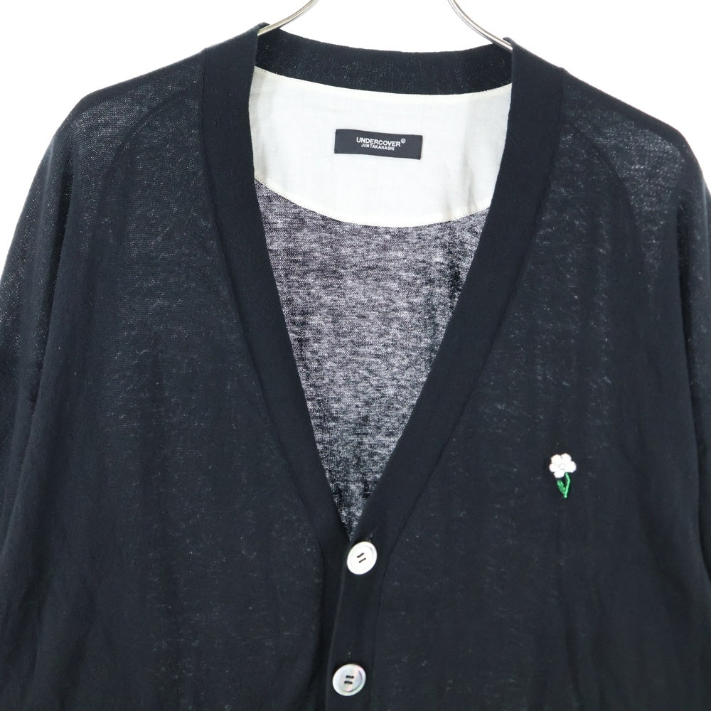 UNDERCOVER(アンダーカバー) 25SS カーディガン ブラック 袖パッチ カシミヤ コットン UC1E4905