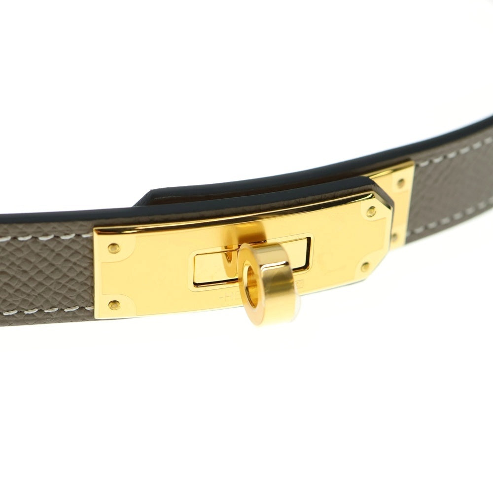 HERMES(エルメス) ケリーベルト18 ヴォーエプソン ゴールド金具 W刻印 レディース エトゥープ ベージュ