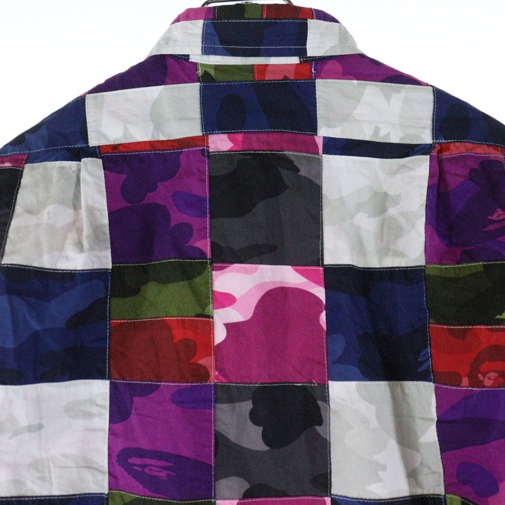 A BATHING APE(アベイシングエイプ) パッチワーク カモ 長袖シャツ マルチ A14599