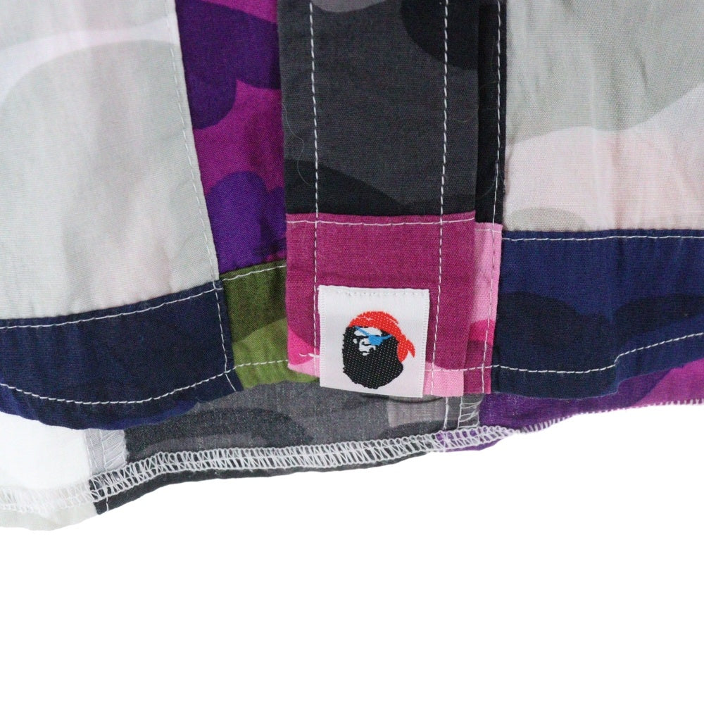 A BATHING APE(アベイシングエイプ) パッチワーク カモ 長袖シャツ マルチ A14599