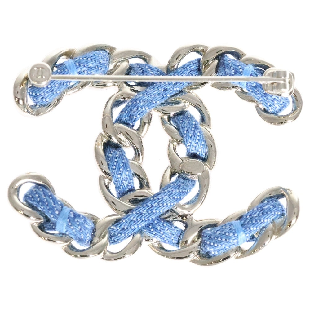 CHANEL(シャネル) ココマーク デニム ブローチ B25/P GP ブルー/ゴールド