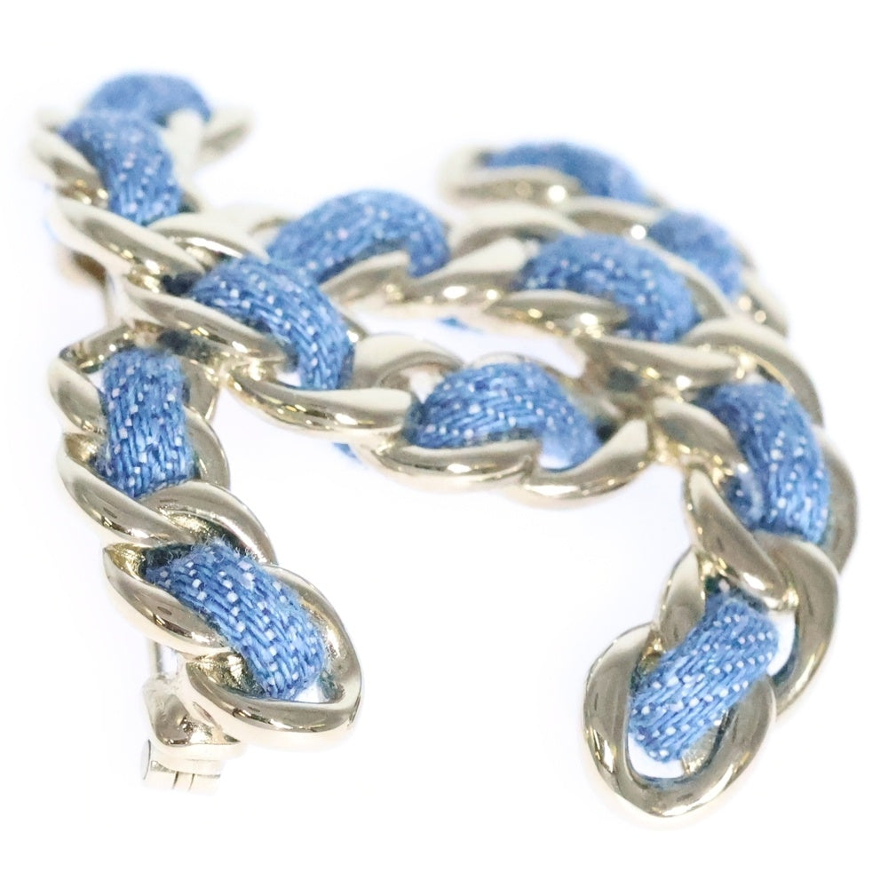 CHANEL(シャネル) ココマーク デニム ブローチ B25/P GP ブルー/ゴールド