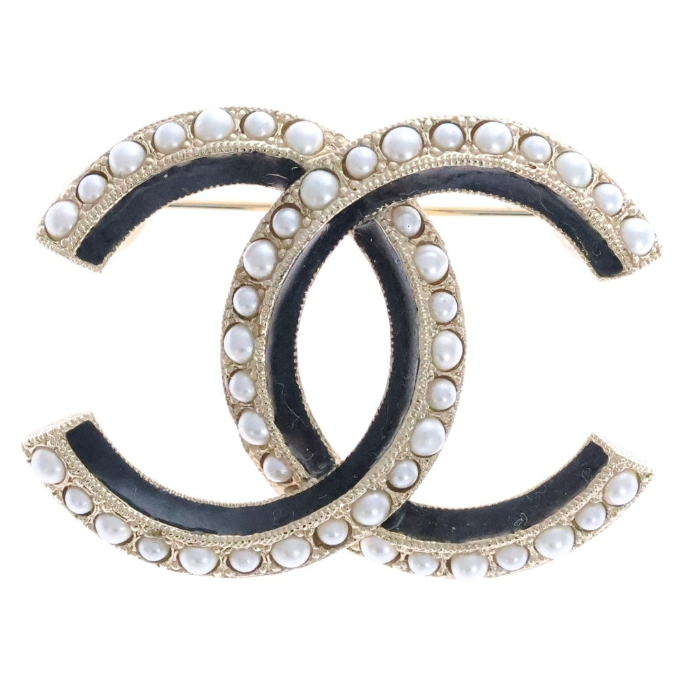 CHANEL(シャネル) ココマーク フェイク7パール ブローチ A19/S ゴールド/ブラック