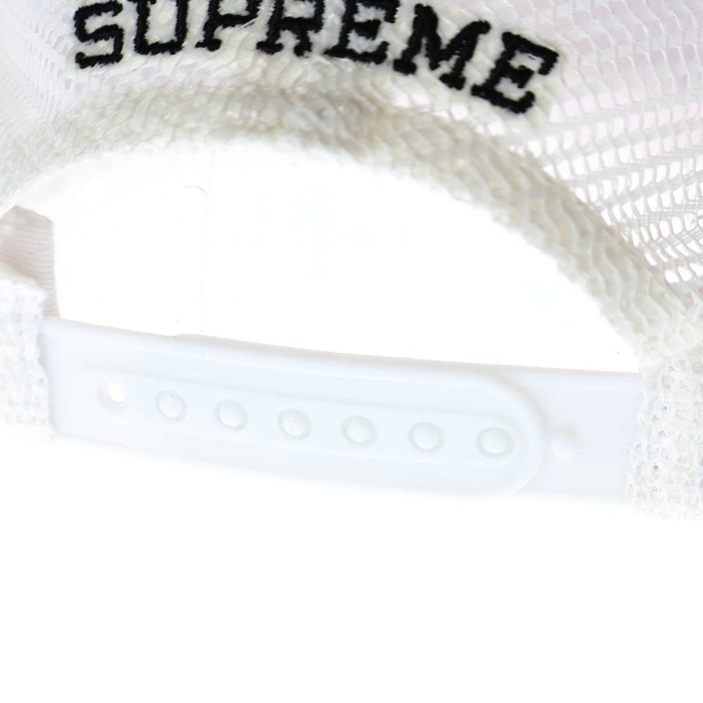 SUPREME(シュプリーム) 23AW Mess Mesh Back 5-Panelロゴ メス メッシュ スナップバック ファイブパネル キャップ 帽子 レッド/ホワイト