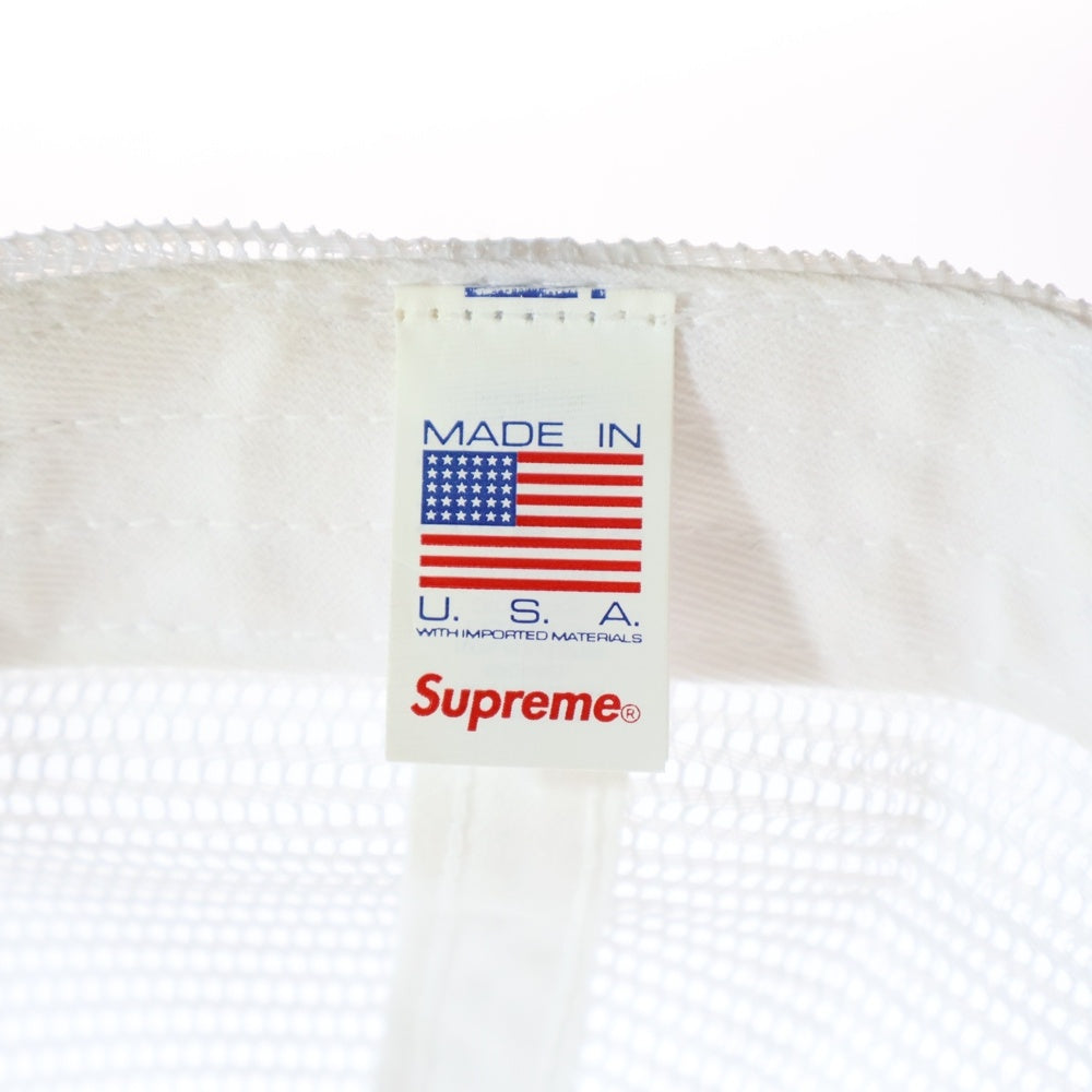 SUPREME(シュプリーム) 23AW Mess Mesh Back 5-Panelロゴ メス メッシュ スナップバック ファイブパネル キャップ 帽子 レッド/ホワイト