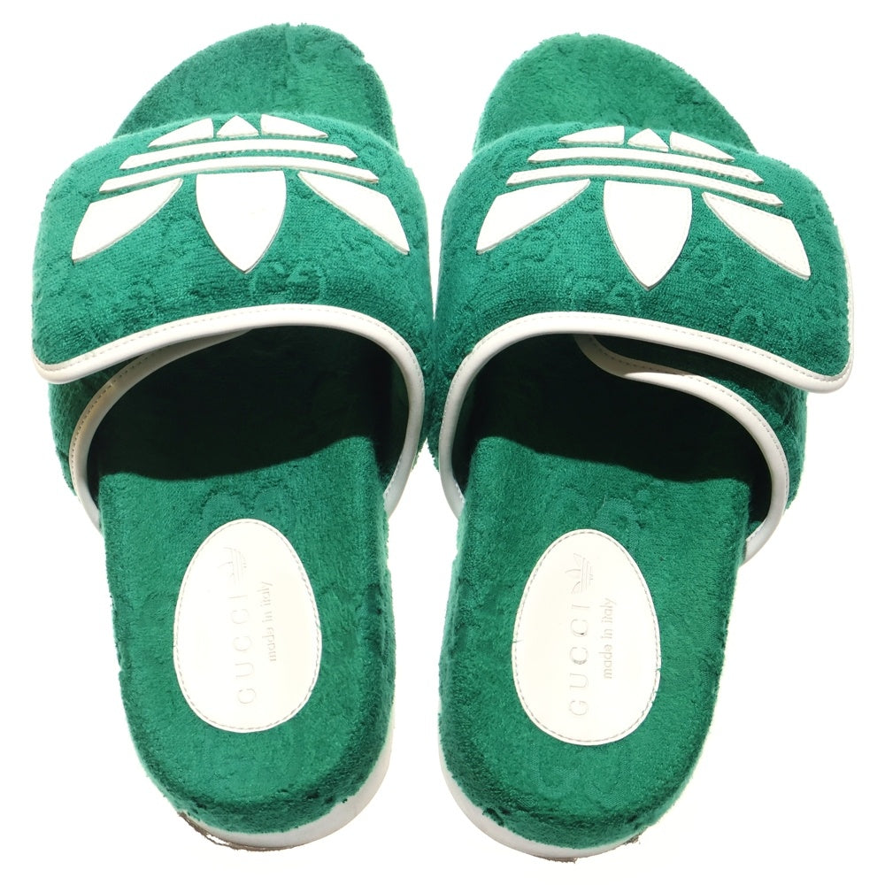 GUCCI(グッチ) ×adidas アディダス パイル地 プラットフォームサンダル グリーン 702412
