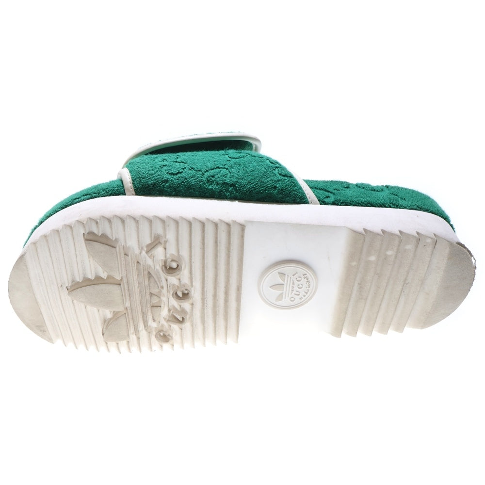 GUCCI(グッチ) ×adidas アディダス パイル地 プラットフォームサンダル グリーン 702412