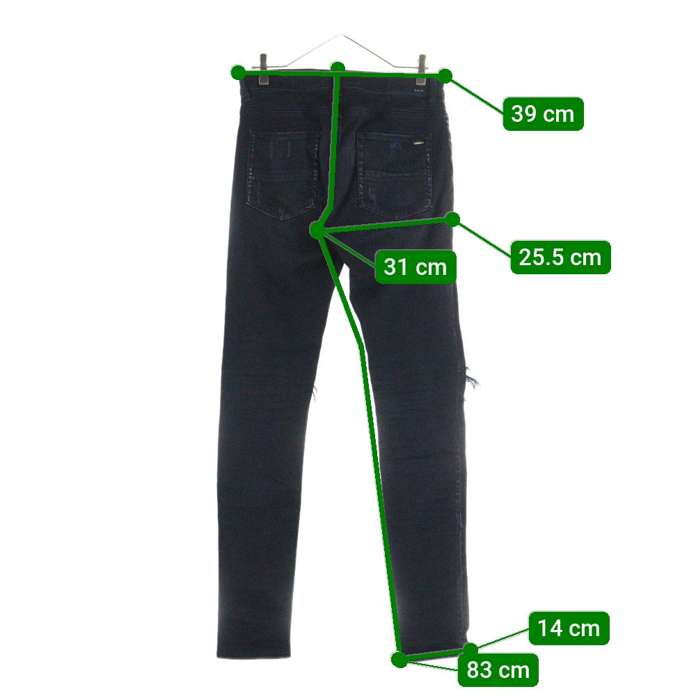 AMIRI(アミリ) ダメージ加工 デニムスキニーパンツ ブラック