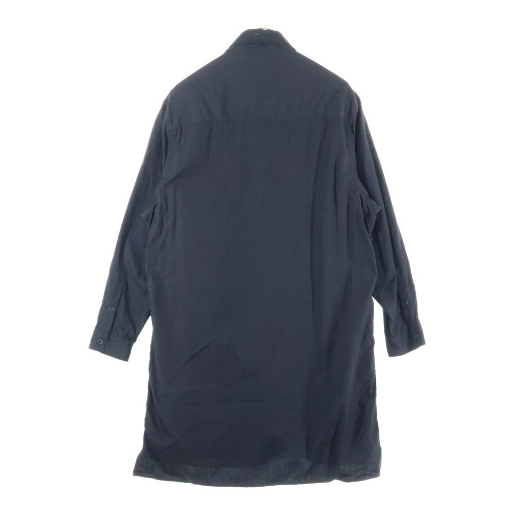 Yohji Yamamoto POUR HOMME(ヨウジヤマモト プールオム) 21AW コットン ネックベルトロングシャツ 長袖シャツ ブラック HX-B55-005