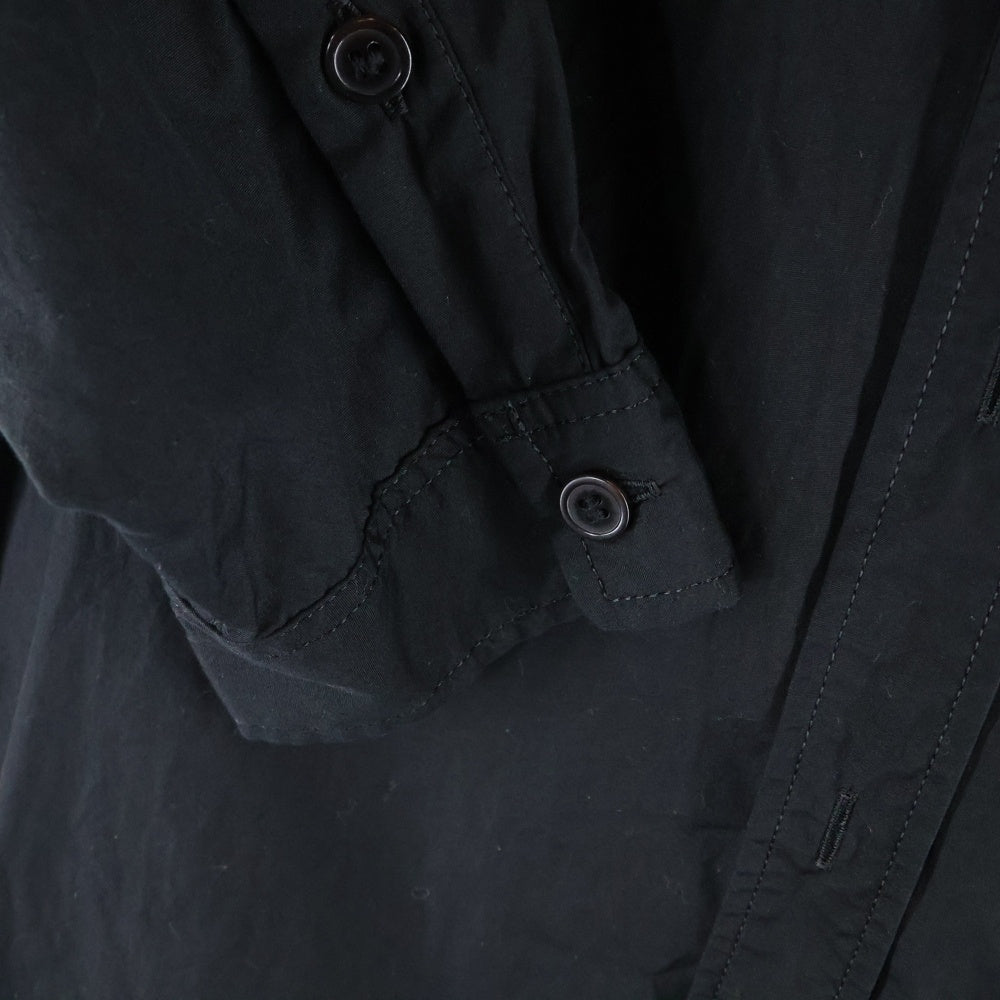 Yohji Yamamoto POUR HOMME(ヨウジヤマモト プールオム) 21AW コットン ネックベルトロングシャツ 長袖シャツ ブラック HX-B55-005