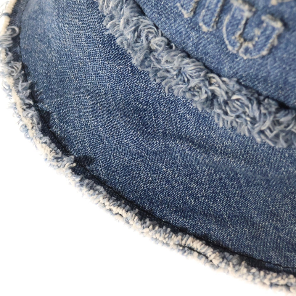 miumiu(ミュウミュウ) DENIM LOGO WASH デニムロゴ バケットハット 帽子 ブルー 5HC196 レディース M