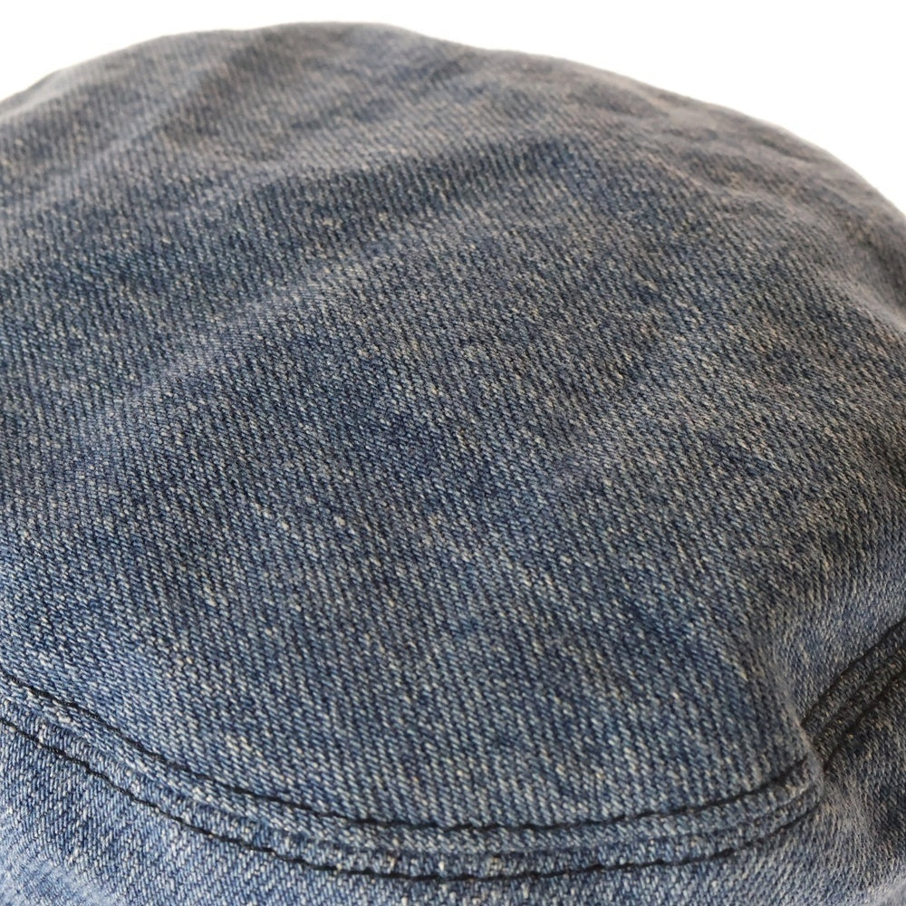 miumiu(ミュウミュウ) DENIM LOGO WASH デニムロゴ バケットハット 帽子 ブルー 5HC196 レディース M