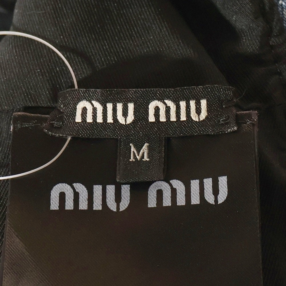 miumiu(ミュウミュウ) DENIM LOGO WASH デニムロゴ バケットハット 帽子 ブルー 5HC196 レディース M
