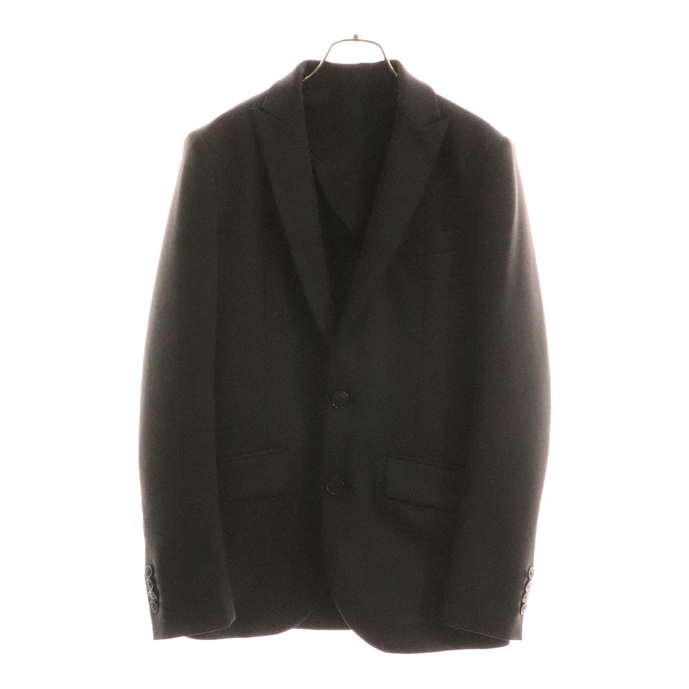 1 PIU 1 UGUALE 3(ウノピゥウノウグァーレトレ) 24AW 2B JACKET CREASE SLACKS スーツ セットアップ ブラック MRB612-POE386 MRP565-POE386