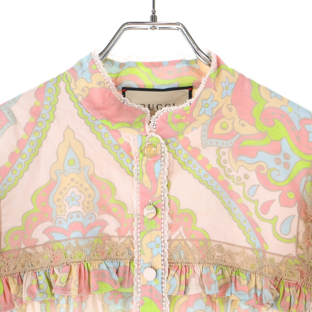 GUCCI(グッチ) 総柄デザイン フォークロア マキシワンピース マルチ 704251 レディース