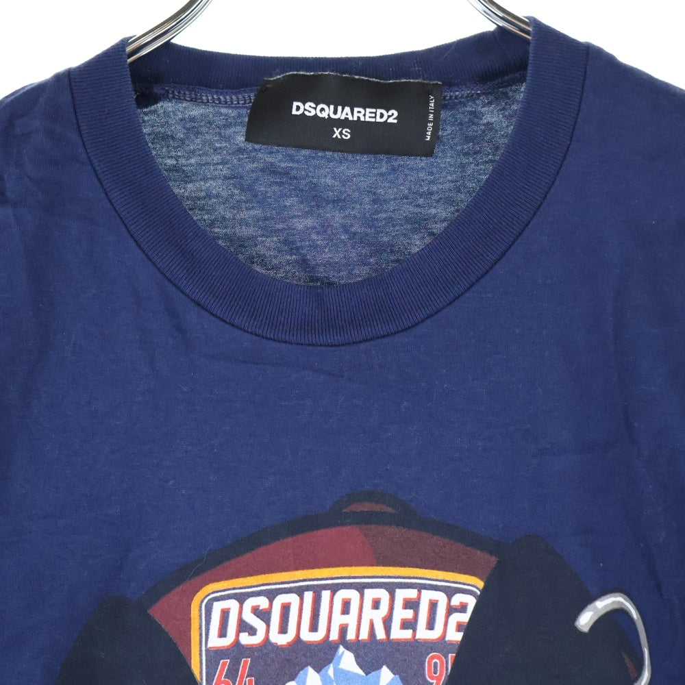DSQUARED2(ディースクエアード) 19AW ドッグプリント 半袖Tシャツ カットソー ネイビー S71GD0848
