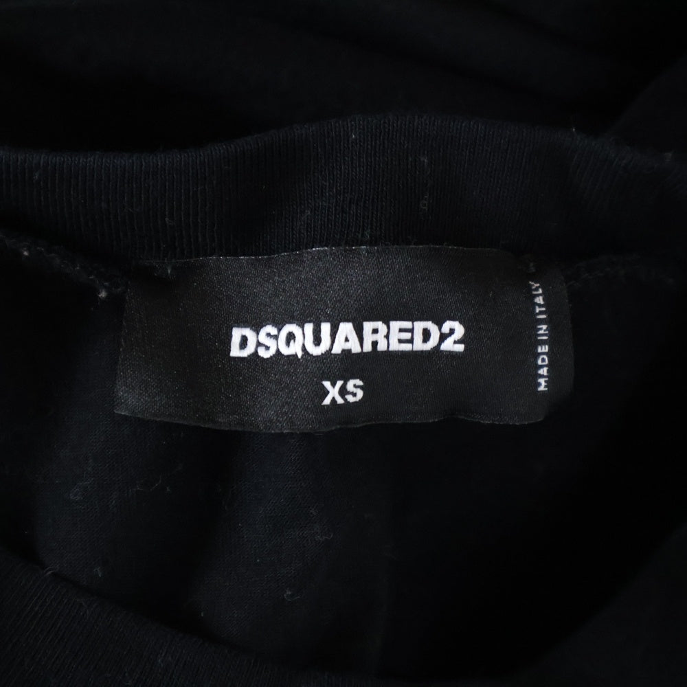 DSQUARED2(ディースクエアード) 21AW Leaf Graphic T-shirt リーフプリント 半袖Tシャツ カットソー ブラック S74GD0862