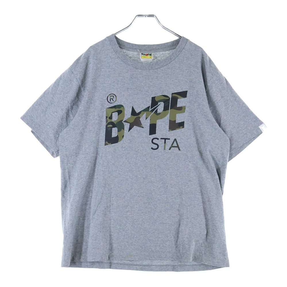 A BATHING APE(アベイシングエイプ) BAPE Pigment 1st camo Bapesta Tee ピグメント ファーストカモ ベイプスタ 半袖Tシャツカットソー グレー