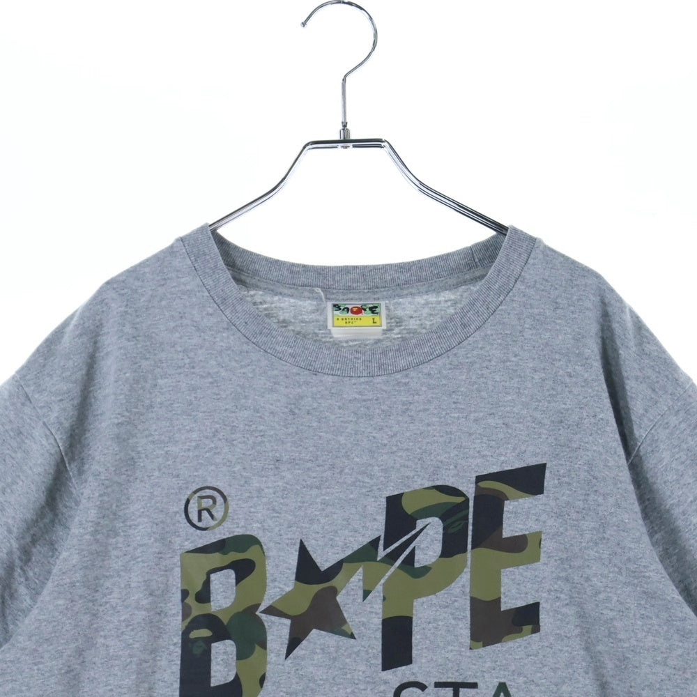 A BATHING APE(アベイシングエイプ) BAPE Pigment 1st camo Bapesta Tee ピグメント ファーストカモ ベイプスタ 半袖Tシャツカットソー グレー