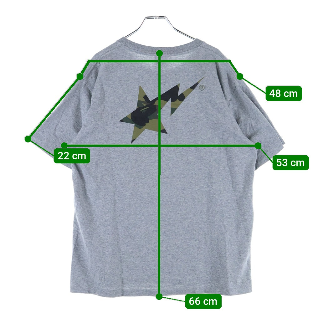 A BATHING APE(アベイシングエイプ) BAPE Pigment 1st camo Bapesta Tee ピグメント ファーストカモ ベイプスタ 半袖Tシャツカットソー グレー