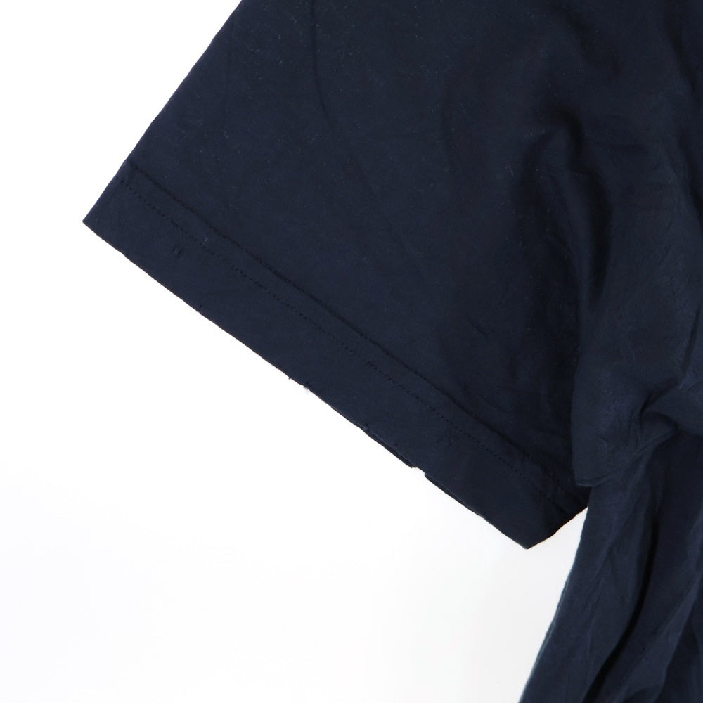 BALENCIAGA(バレンシアガ) 24SS SAINT GERMAIN デストロイ加工 スモールフィット 半袖Tシャツ カットソー ネイビー 809122 TRVP1