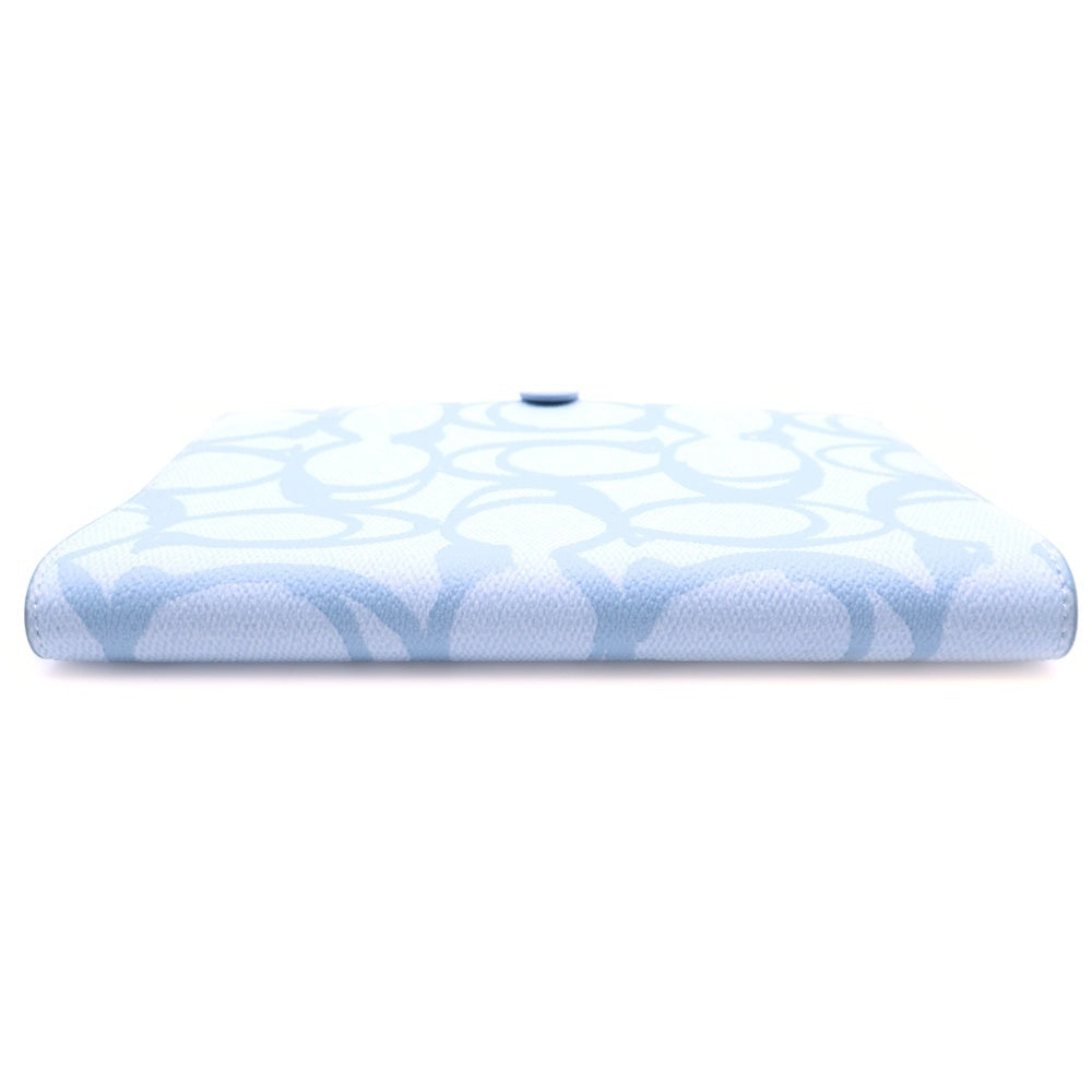 COACH(コーチ) シグネチャーキャンバスノート 手帳カバー ライトブルー