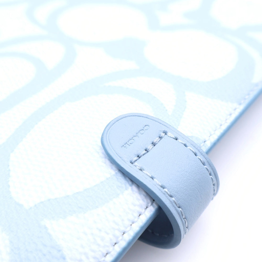 COACH(コーチ) シグネチャーキャンバスノート 手帳カバー ライトブルー