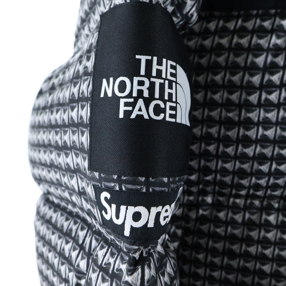 SUPREME(シュプリーム) 21SS ×THE NORTH FACE Studded Nuptse Jacket ザノースフェイス スタッズプリント ヌプシ ナイロン ダウンジャケット ブラック ND42100I