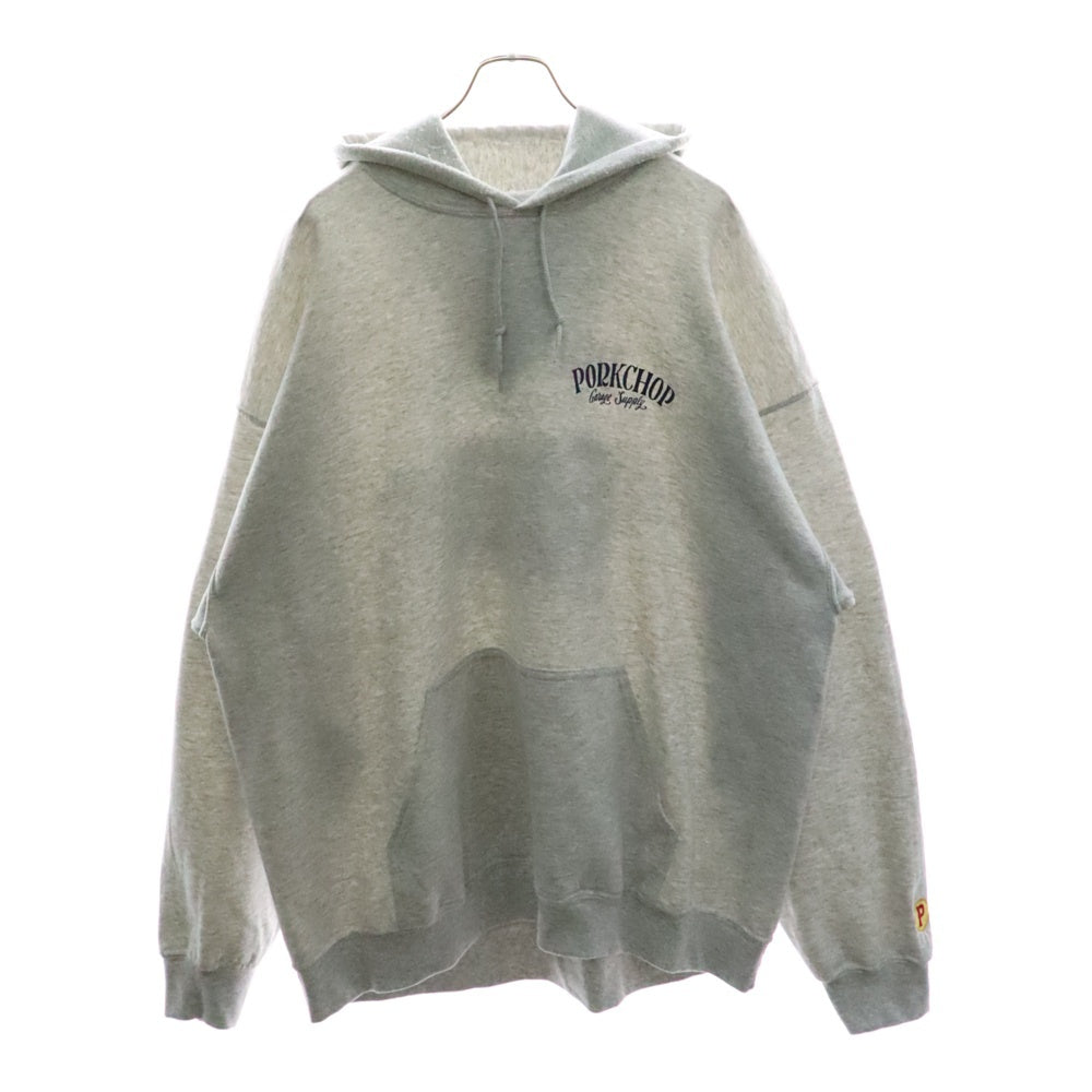 PORKCHOP(ポークチョップ) バックプリント プルオーバーパーカー フーディー グレー