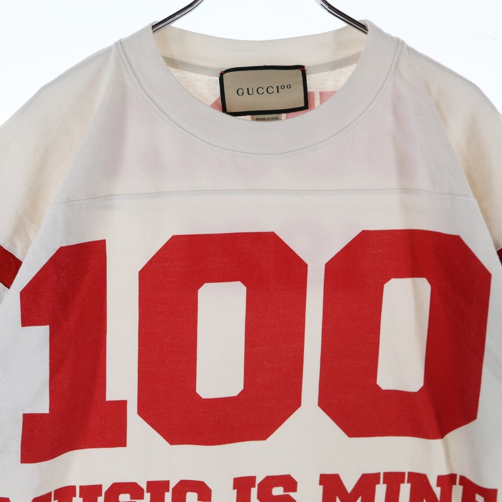 GUCCI(グッチ) 21SS 100th anniversary 100周年 アニバーサリー ロゴプリント クルーネック 半袖Tシャツ カットソー ホワイト 660744