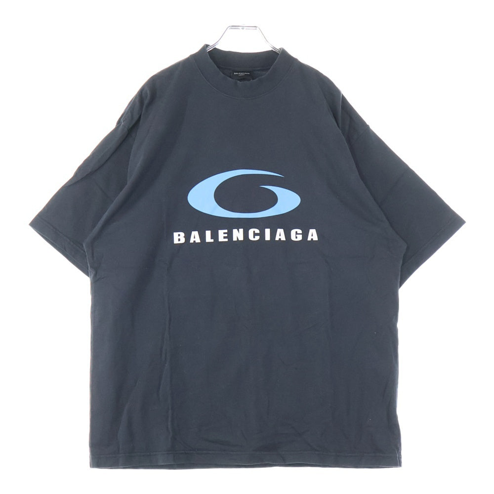 BALENCIAGA(バレンシアガ) 24AW LOOP SPORTS ICON TEE ループスポーツアイコン フロントプリントTシャツ 半袖クルーネックカットソー ブラック 764235 TRVC2