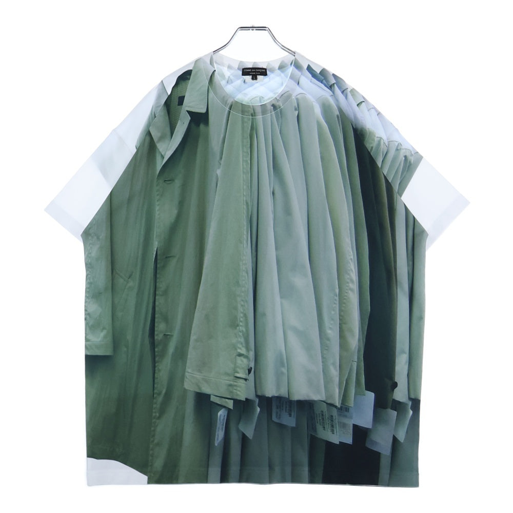 COMME des GARCONS(コムデギャルソン) 24SS オムプリュス 転写半袖Tシャツ カットソー ホワイト/グリーン PM-T006