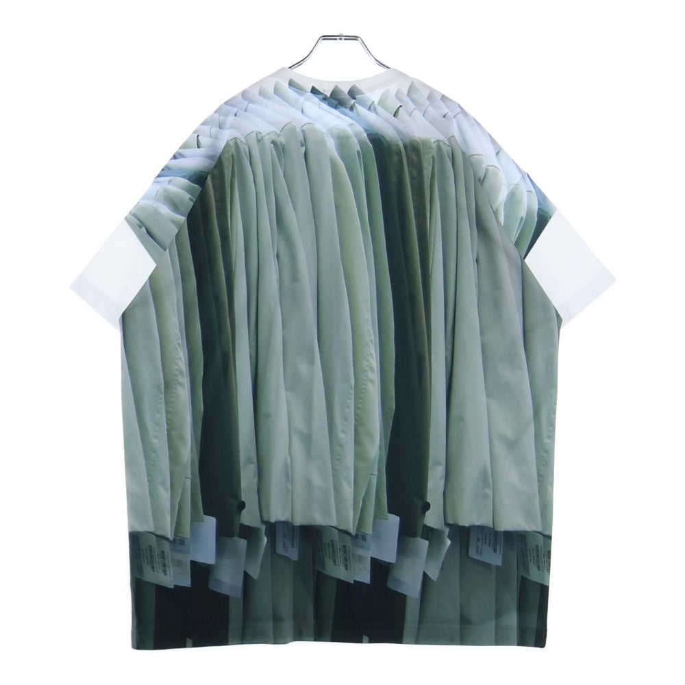 COMME des GARCONS(コムデギャルソン) 24SS オムプリュス 転写半袖Tシャツ カットソー ホワイト/グリーン PM-T006