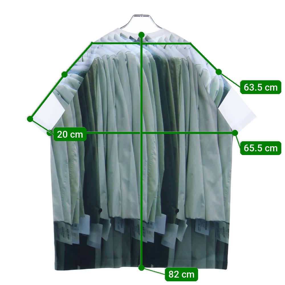 COMME des GARCONS(コムデギャルソン) 24SS オムプリュス 転写半袖Tシャツ カットソー ホワイト/グリーン PM-T006