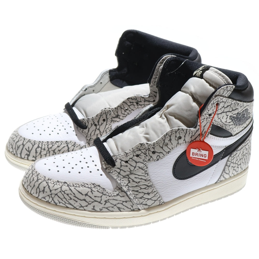 NIKE(ナイキ) AIR JORDAN 1 RETRO HIGH OG White Cement Safari エア ジョーダン 1 レトロ ハイカットスニーカー ホワイトセメント ホワイト/グレー US10/28.0cm DZ5485-052
